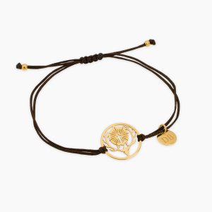 Bransoletka z logo Polskiego Związku Łowieckiego - kolor ciemny brąz